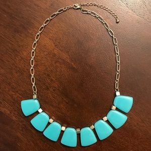 Short teal statement necklace